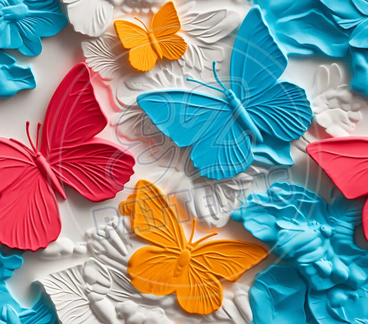 3D Butterflies 001 Printed Pattern Vinyl