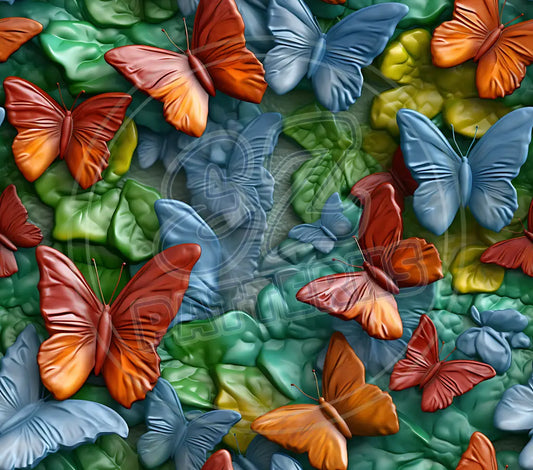 3D Butterflies 010 Printed Pattern Vinyl