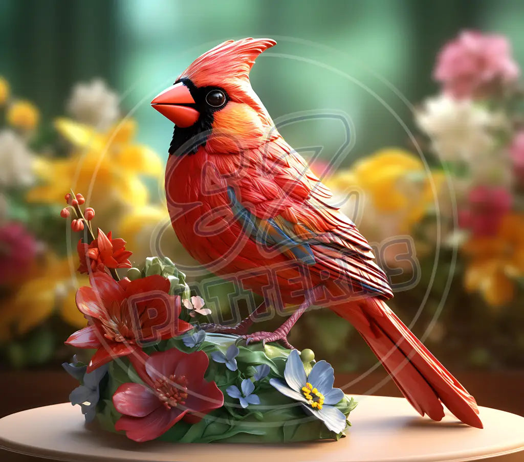 3D Cardinals 001 Printed Pattern Vinyl