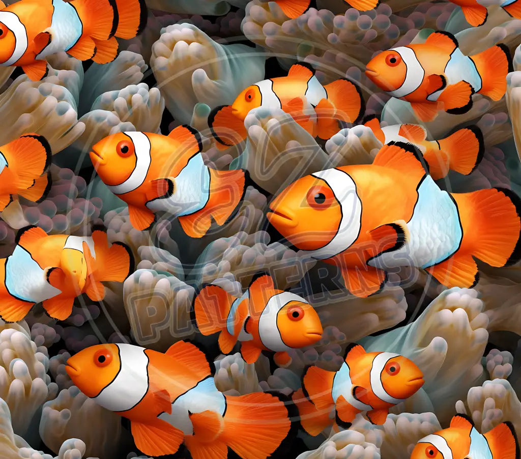 3D Clownfish 001 Printed Pattern Vinyl