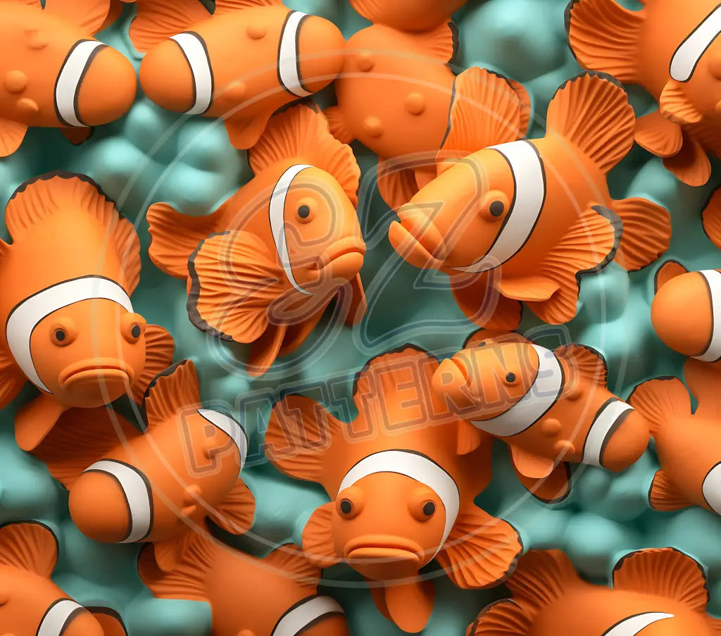 3D Clownfish 004 Printed Pattern Vinyl