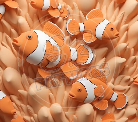 3D Clownfish 012 Printed Pattern Vinyl