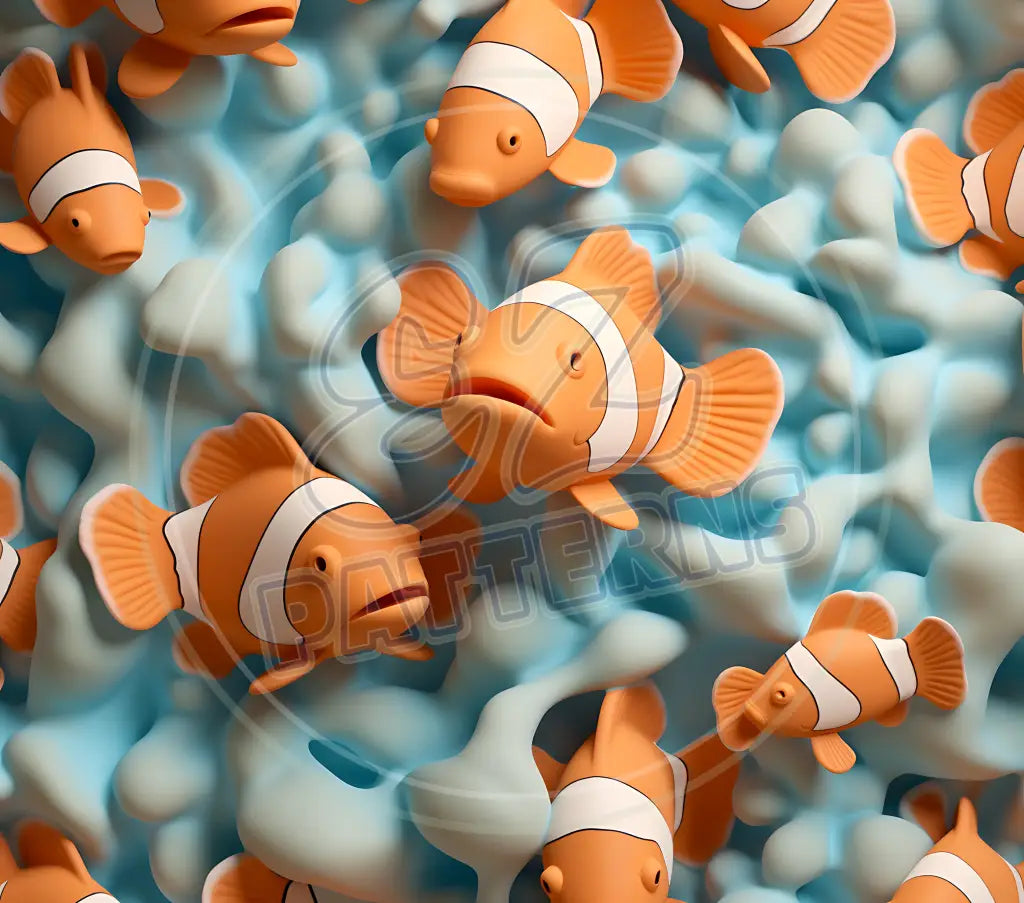 3D Clownfish 021 Printed Pattern Vinyl