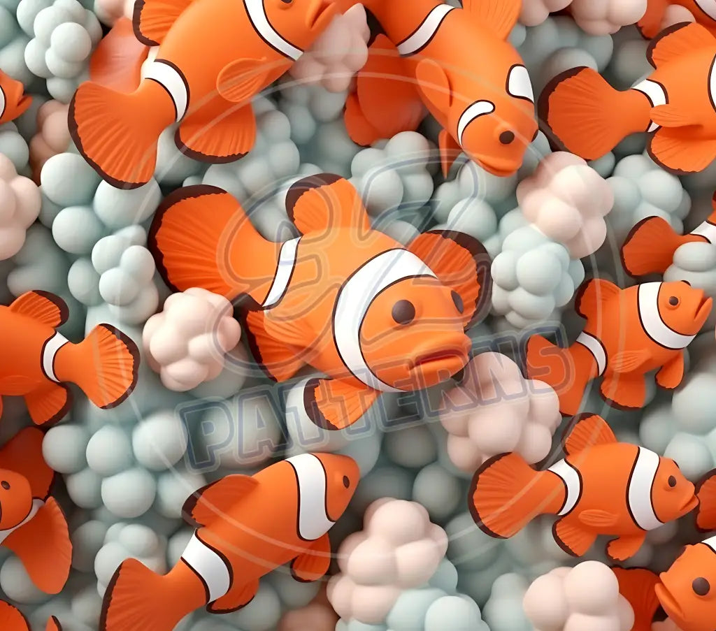 3D Clownfish 022 Printed Pattern Vinyl