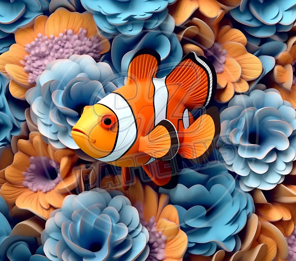 3D Clownfish 030 Printed Pattern Vinyl