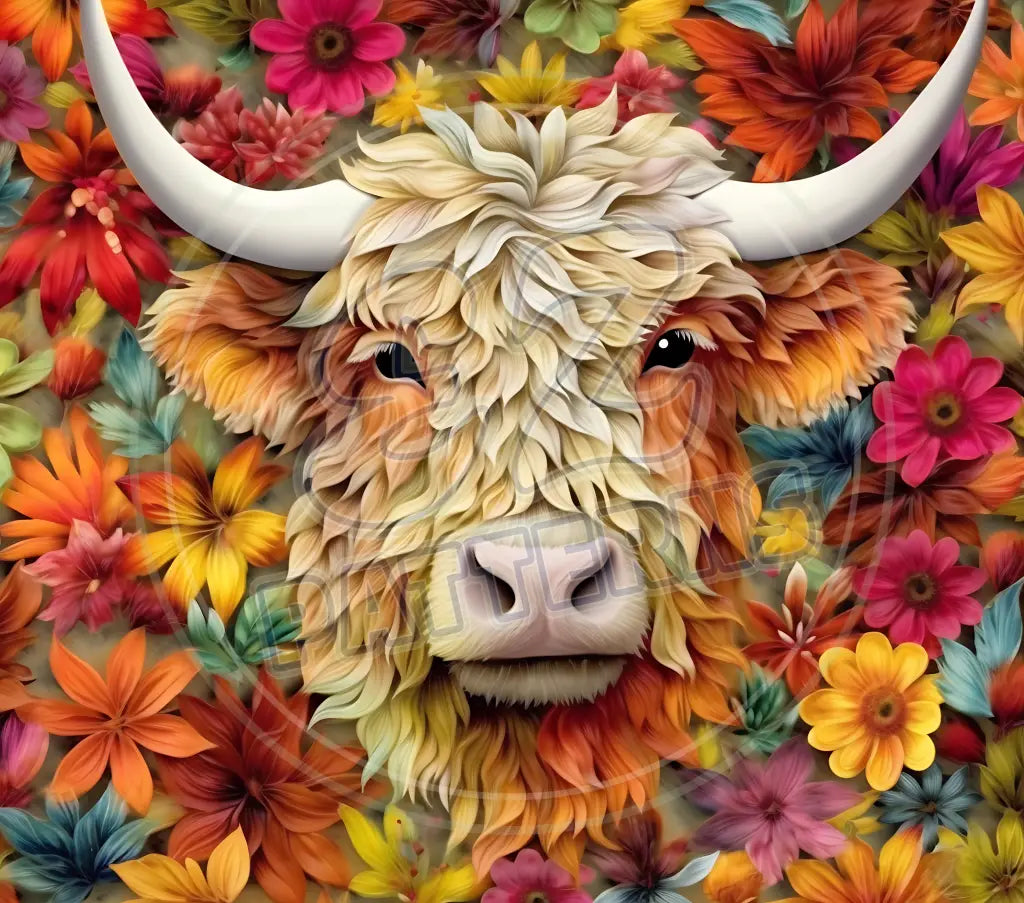 3D Highland Cows 004 Printed Pattern Vinyl