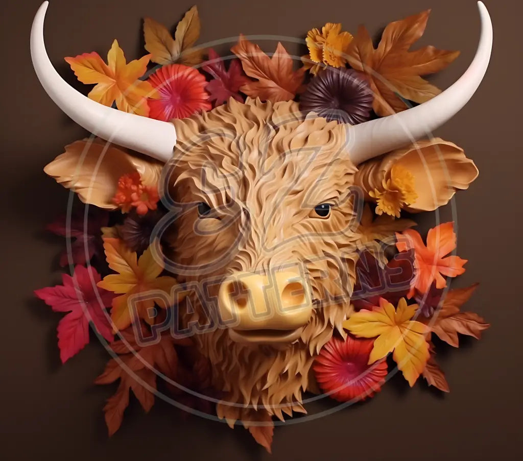 3D Highland Cows 006 Printed Pattern Vinyl