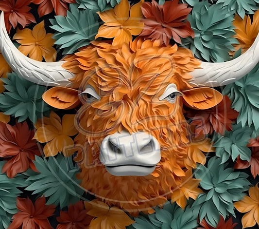 3D Highland Cows 009 Printed Pattern Vinyl