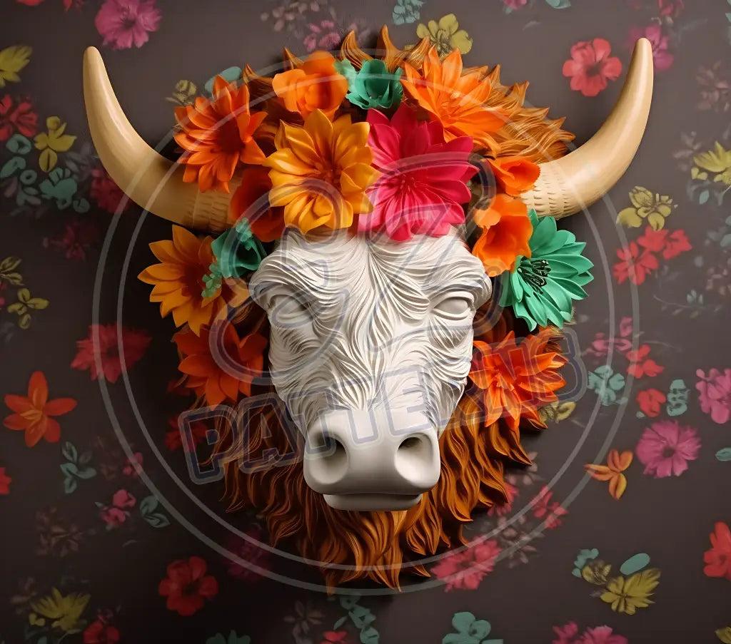 3D Highland Cows 011 Printed Pattern Vinyl