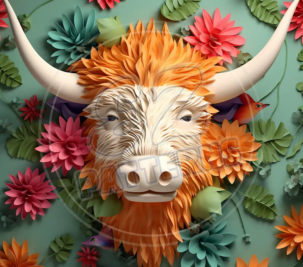 3D Highland Cows 013 Printed Pattern Vinyl