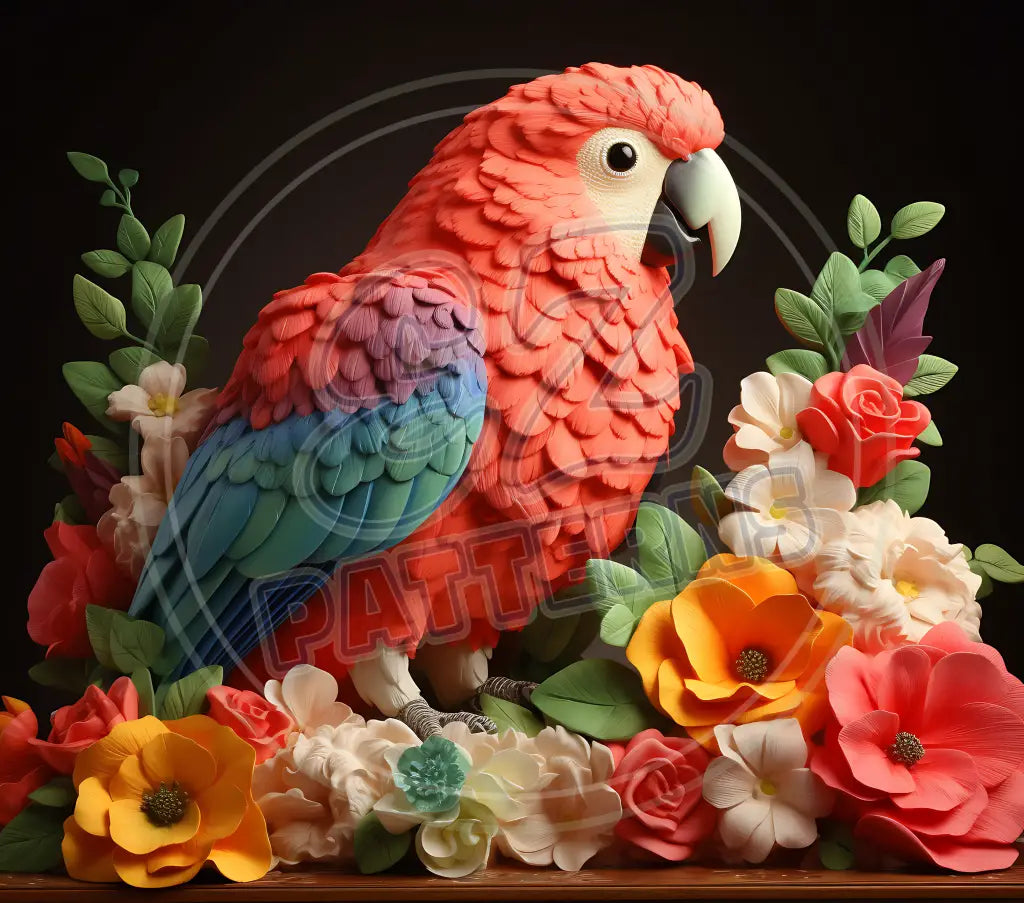 3D Parrots 003 Printed Pattern Vinyl