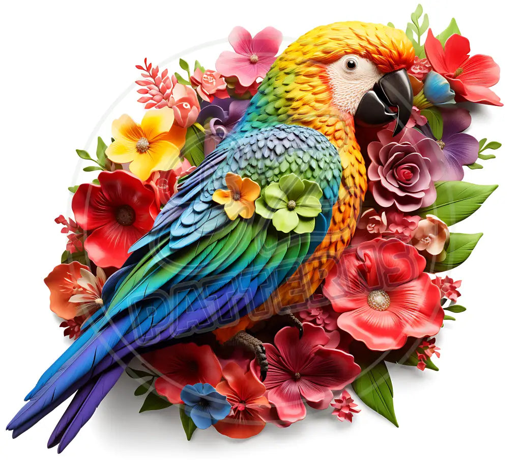 3D Parrots 011 Printed Pattern Vinyl