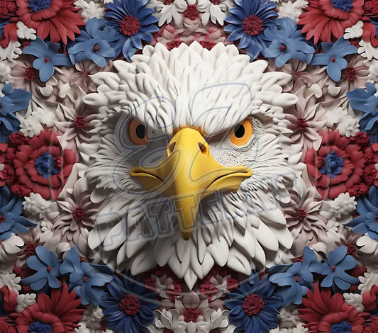 3D Patriotic Eagles 011 Printed Pattern Vinyl