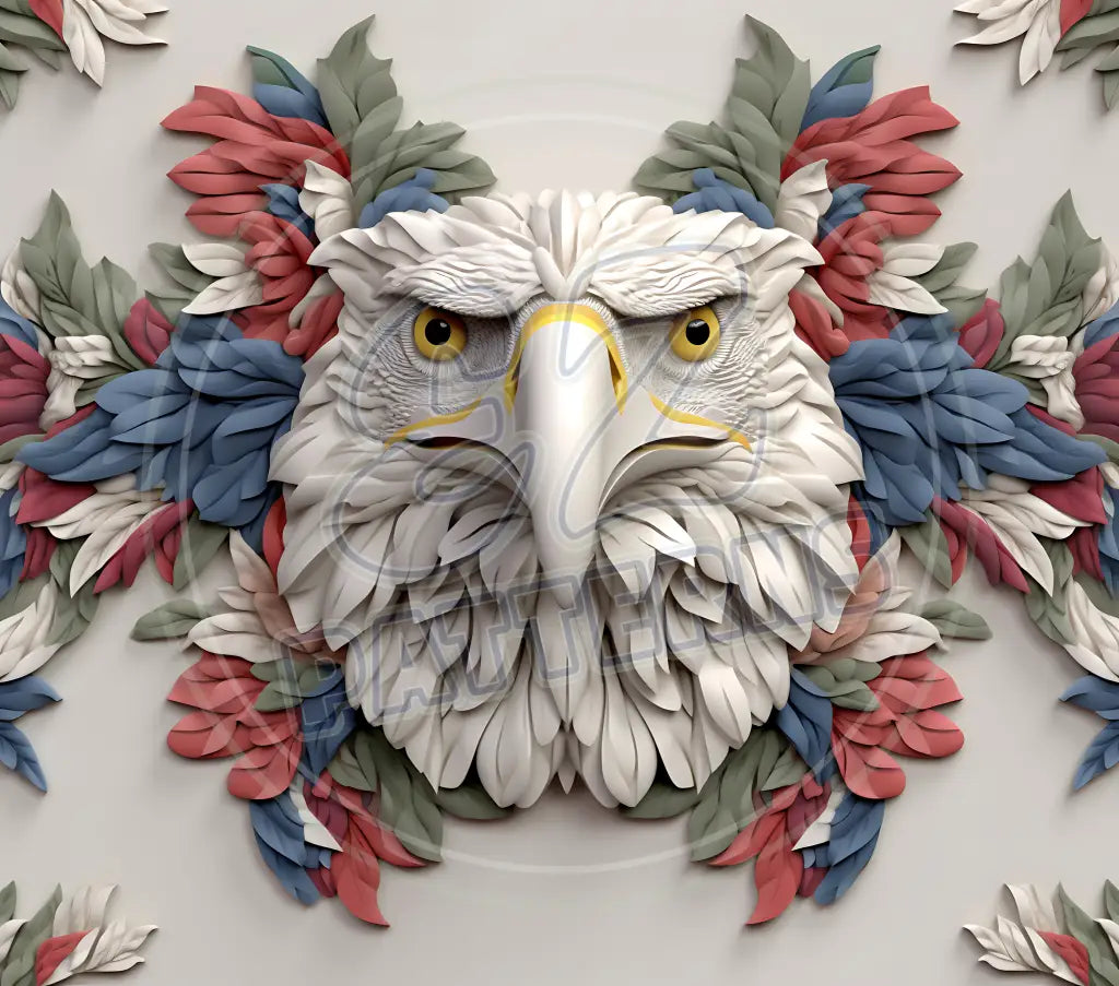 3D Patriotic Eagles 036 Printed Pattern Vinyl