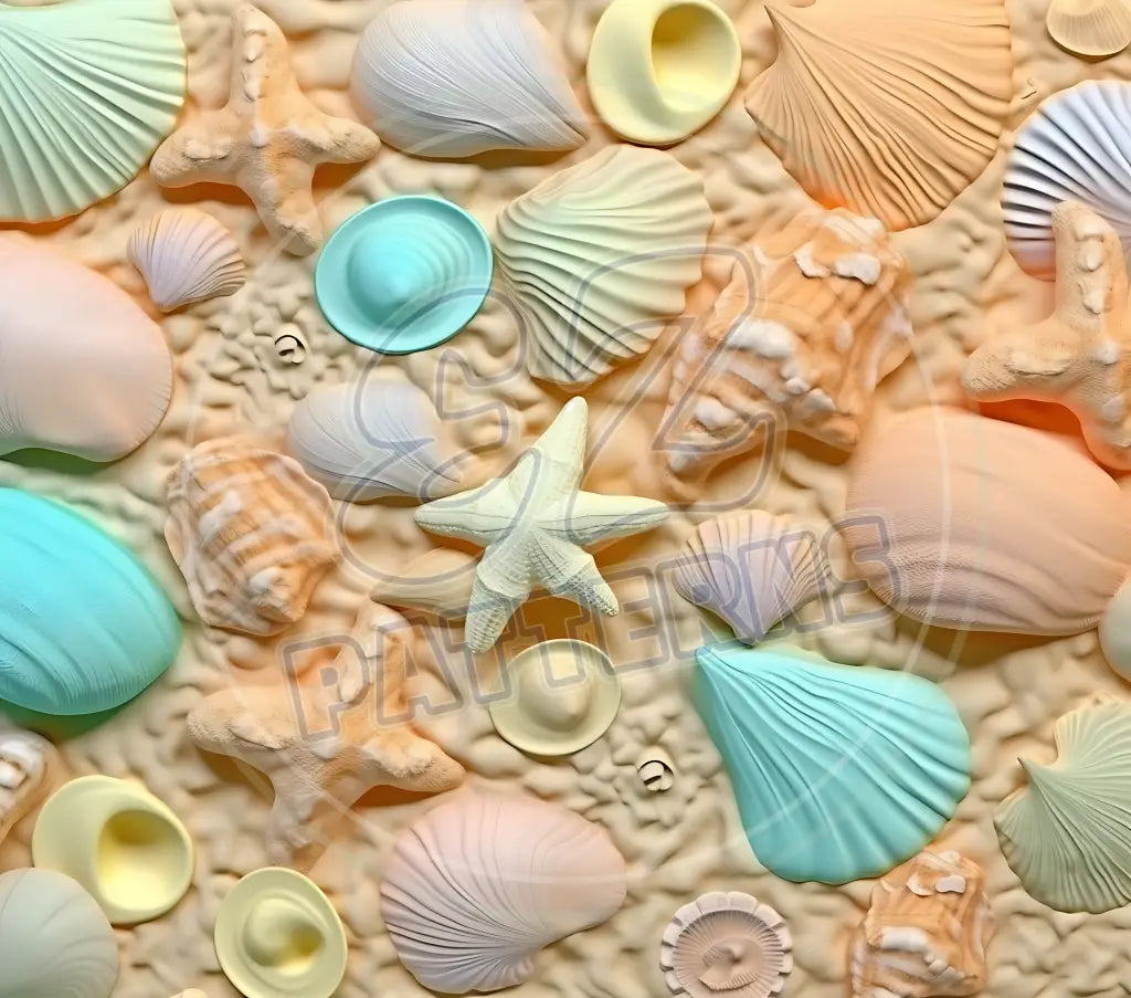 3D Seashells 010 Printed Pattern Vinyl