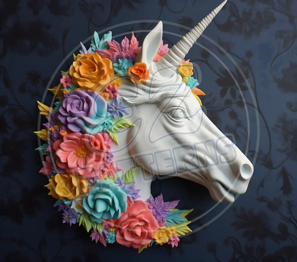 3D Unicorns 005 Printed Pattern Vinyl