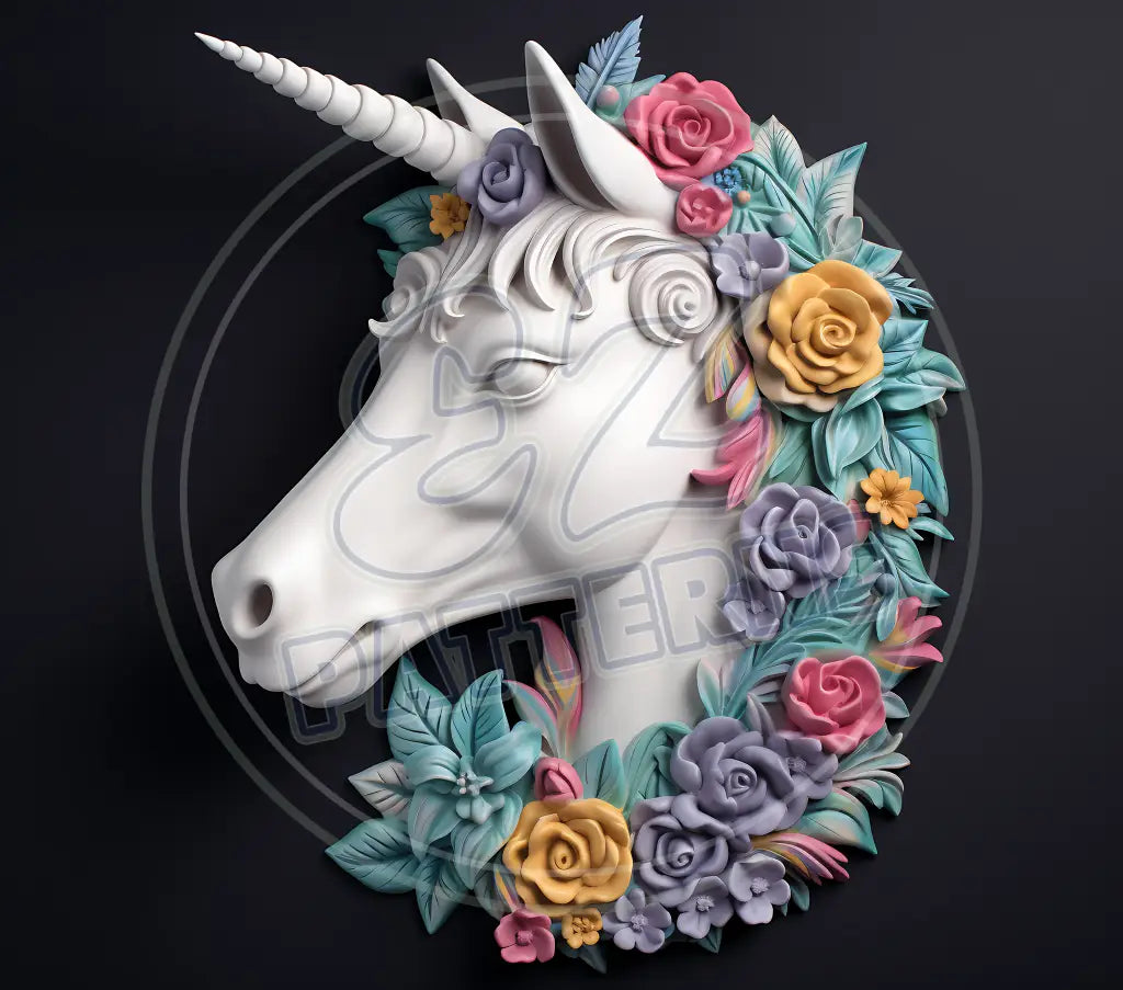 3D Unicorns 013 Printed Pattern Vinyl