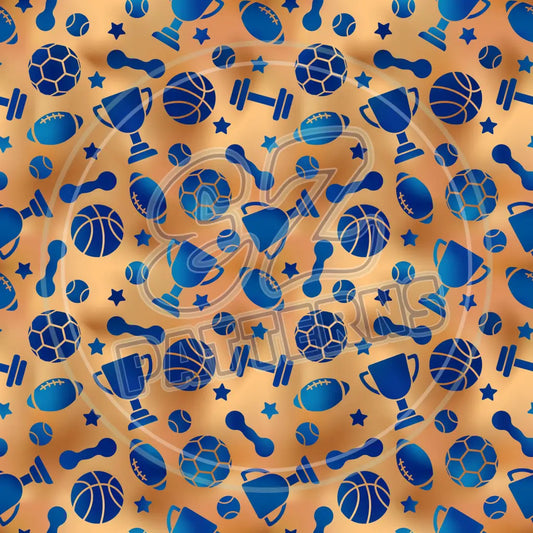 Blue Gold Dad 007 Printed Pattern Vinyl