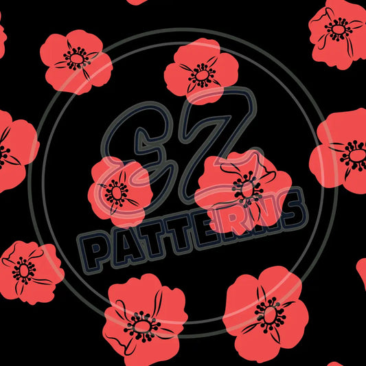 British Poppies 015 Printed Pattern Vinyl