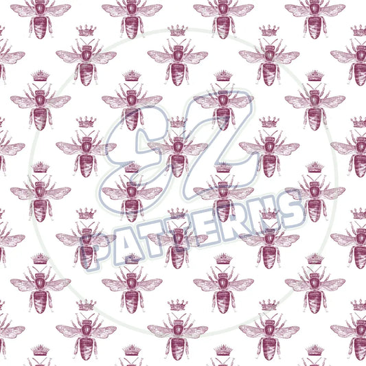 Burgundy Bees 018 Printed Pattern Vinyl