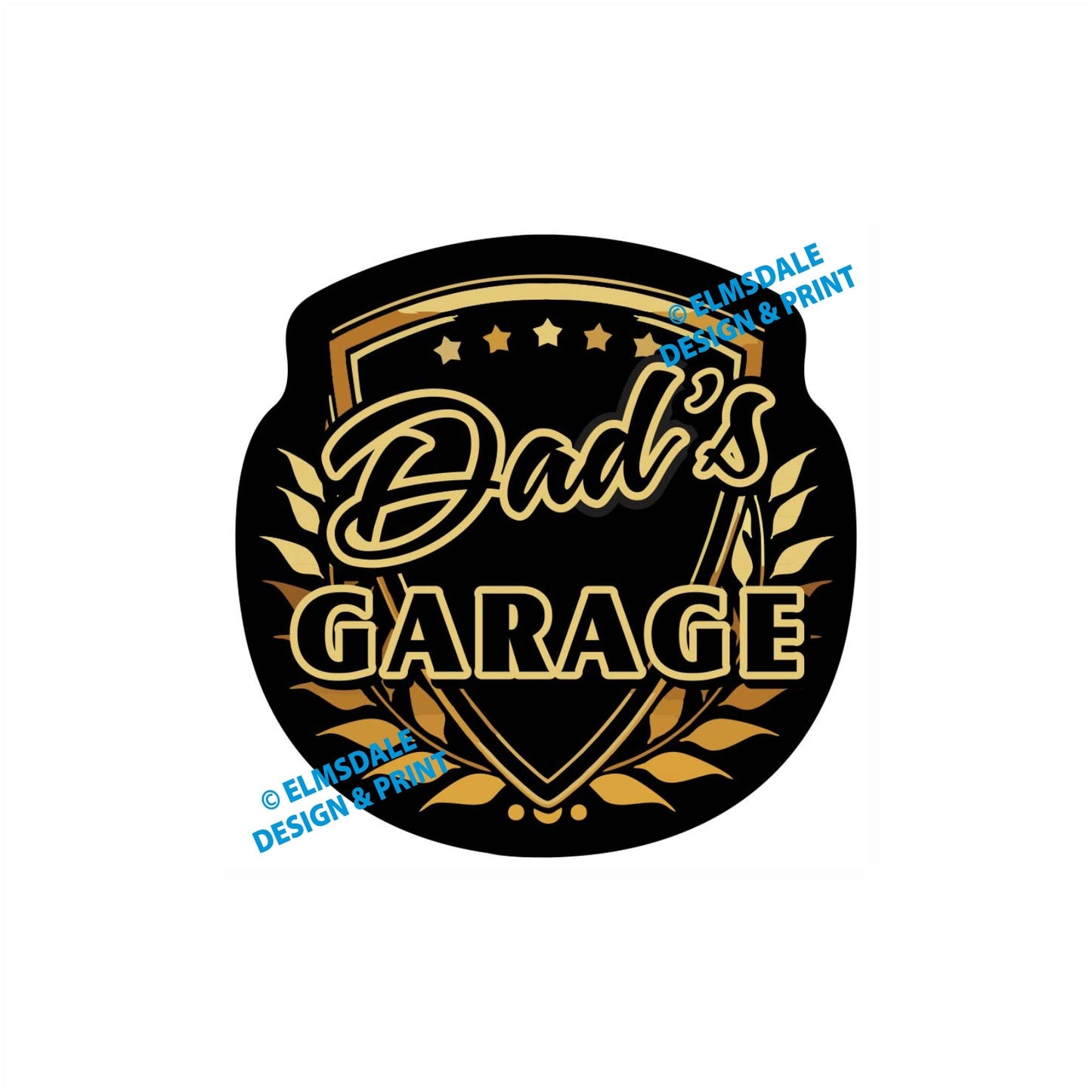 Dads Garage - Decal / 7.75’ x 7.75’ / Gold & Black