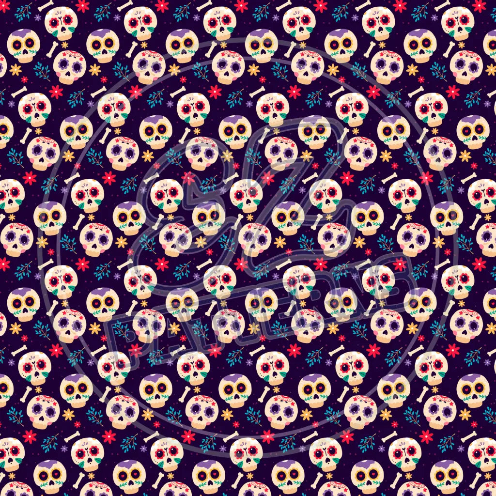 Sugar Skulls 013 Printed Pattern Vinyl