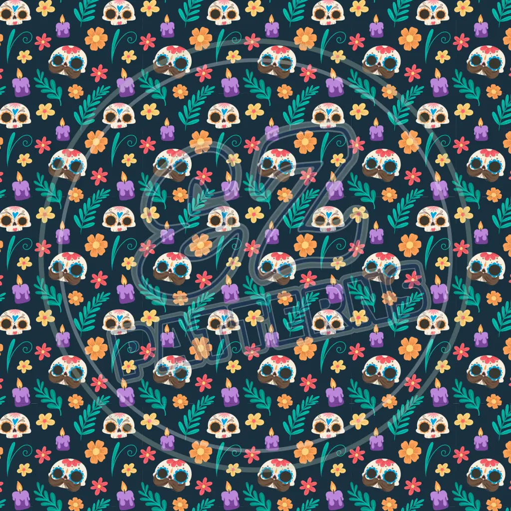 Sugar Skulls 016 Printed Pattern Vinyl