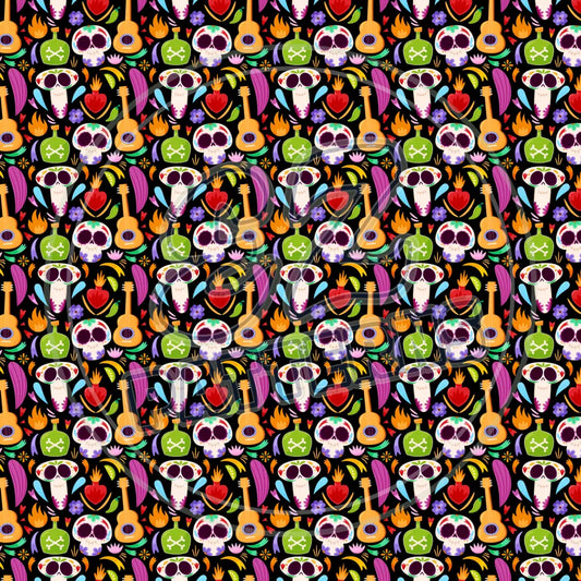 Sugar Skulls 020 Printed Pattern Vinyl