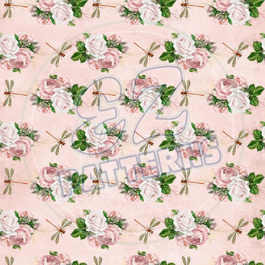 Dragonfly Rose 001 Printed Pattern Vinyl