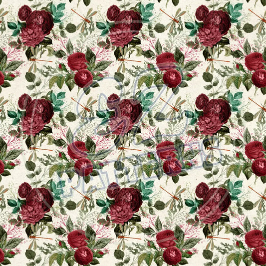 Dragonfly Rose 008 Printed Pattern Vinyl