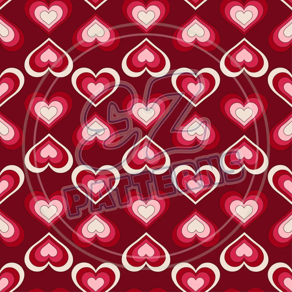 Funky Hearts 008 Printed Pattern Vinyl