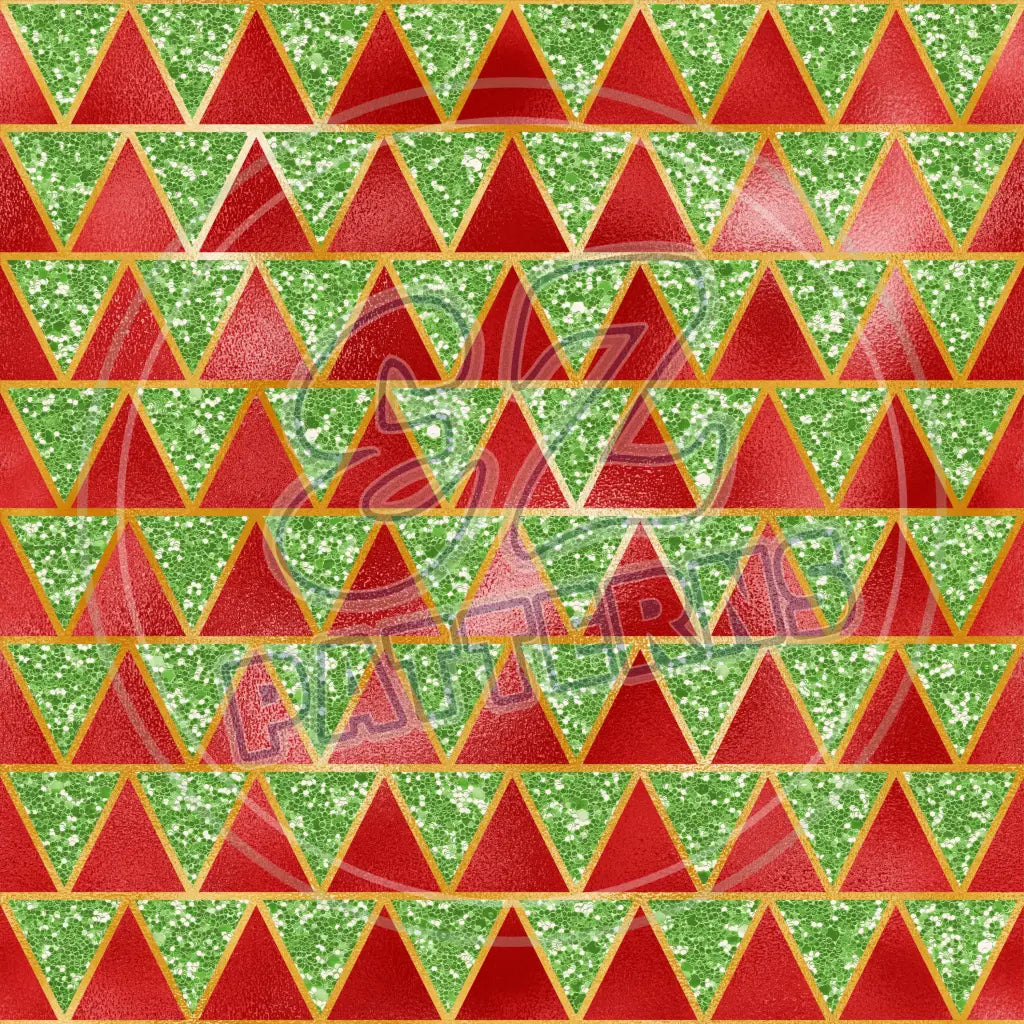 Gold Red Green 013 Printed Pattern Vinyl