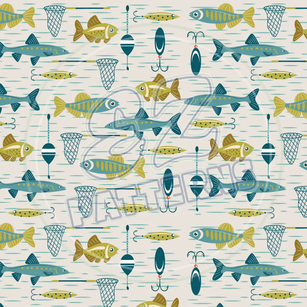 Gone Fishing 002 Printed Pattern Vinyl