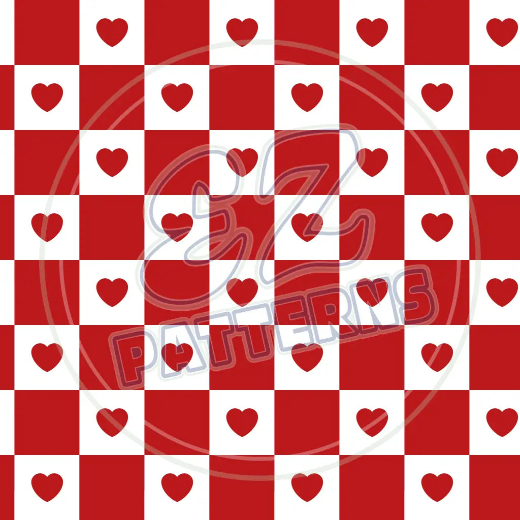 Heart Plaid 002 Printed Pattern Vinyl