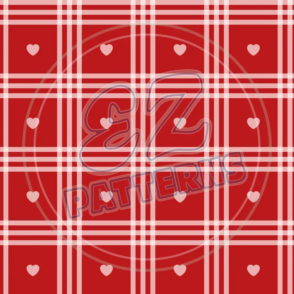 Heart Plaid 004 Printed Pattern Vinyl