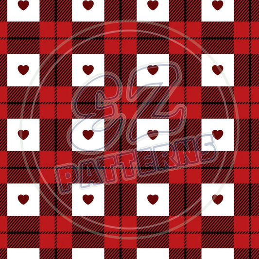 Heart Plaid 010 Printed Pattern Vinyl