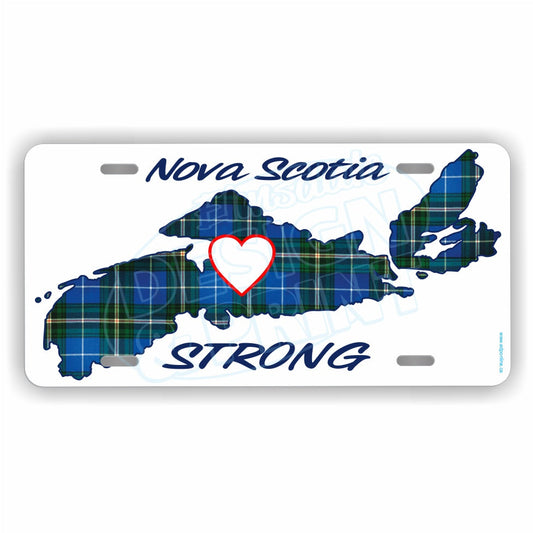 Nova Scotia Strong White License Plate - White Background