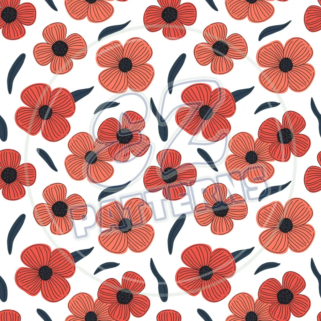 Poppy Motif 002 Printed Pattern Vinyl