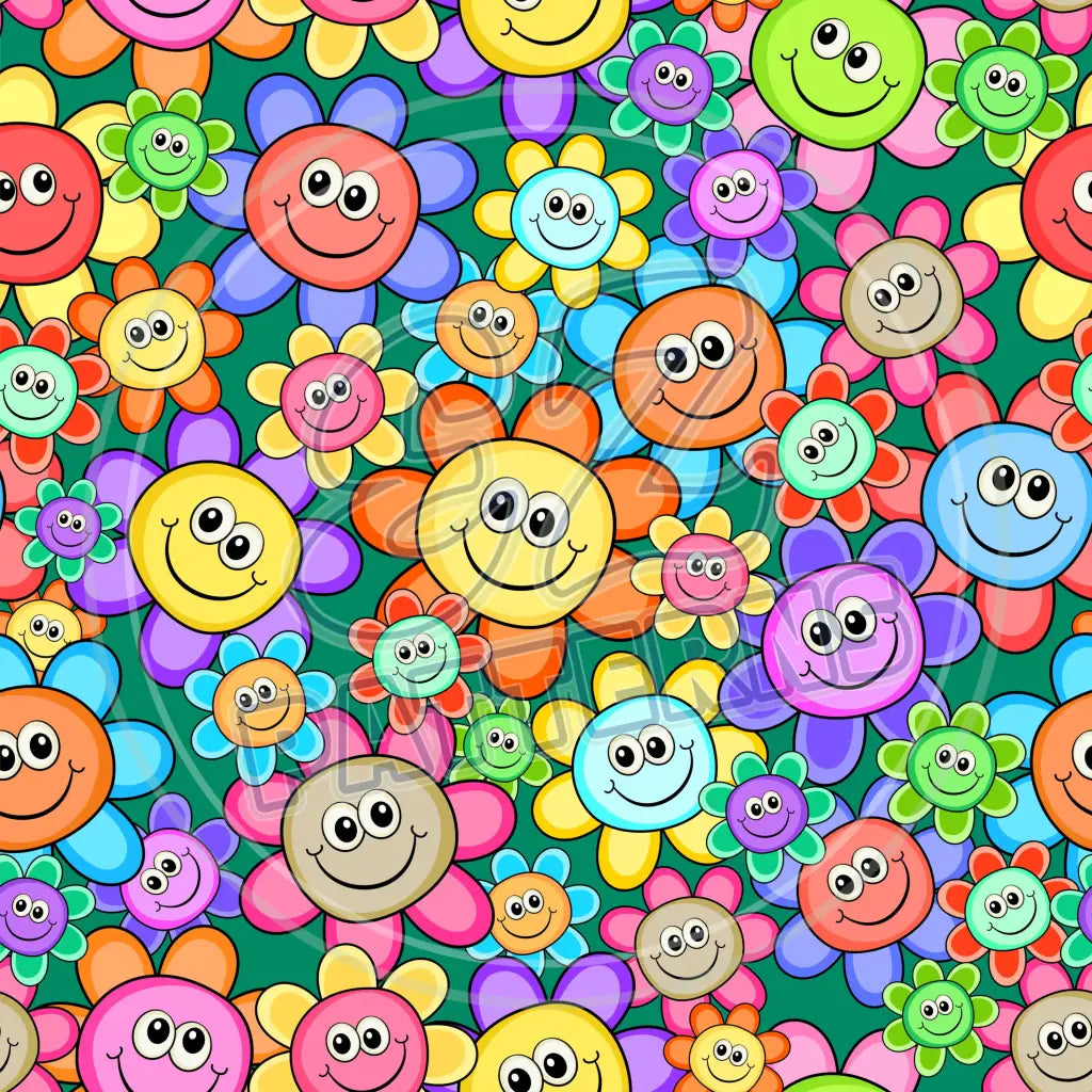 Smiley Petals 001 Printed Pattern Vinyl