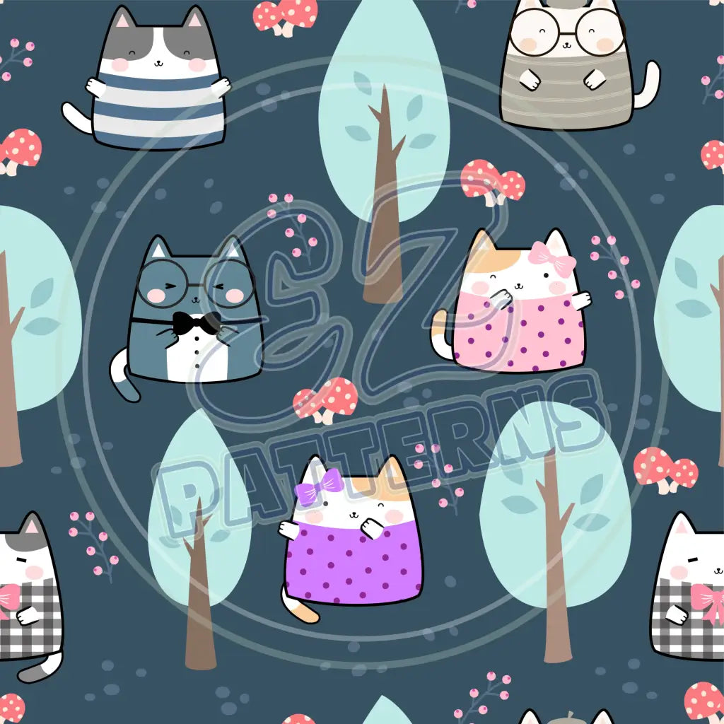 Spring Mini Kitties 004 Printed Pattern Vinyl