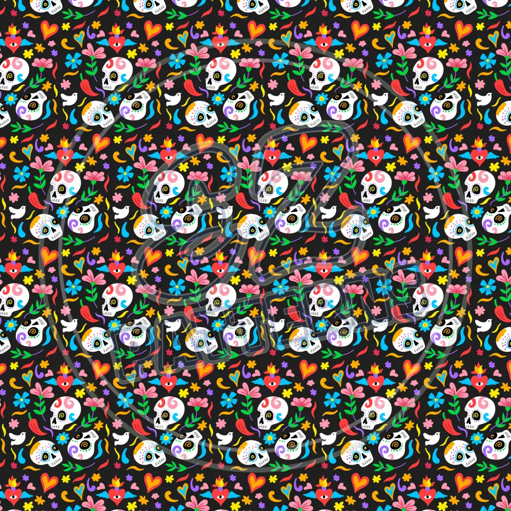 Sugar Skulls 011 Printed Pattern Vinyl