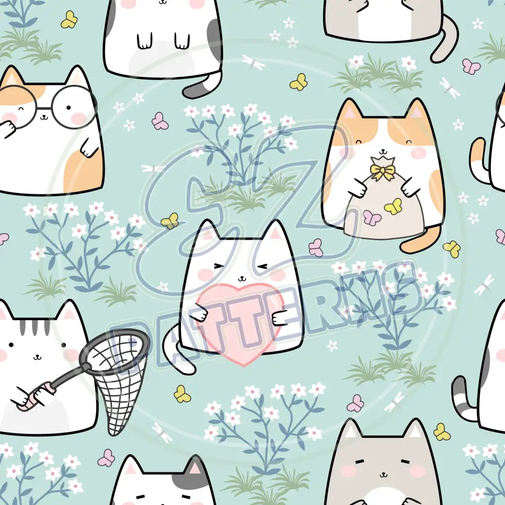 Summer Kit Cats 006 Printed Pattern Vinyl