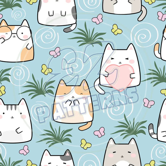 Summer Kit Cats 009 Printed Pattern Vinyl