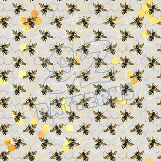 Sunflower Bees 012 Printed Pattern Vinyl