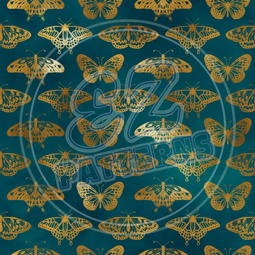 Teal Gold 001 Printed Pattern Vinyl