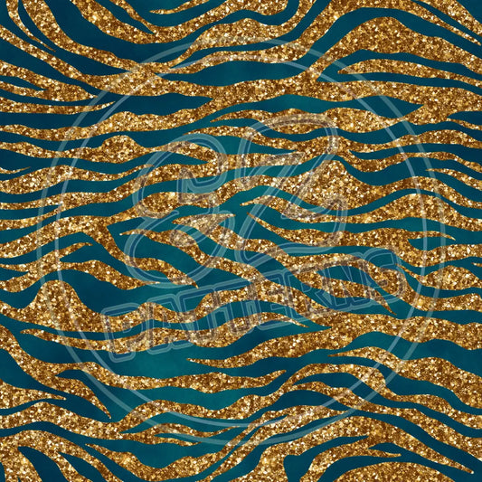 Teal Gold 006 Printed Pattern Vinyl