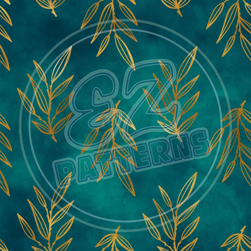 Teal Gold 011 Printed Pattern Vinyl