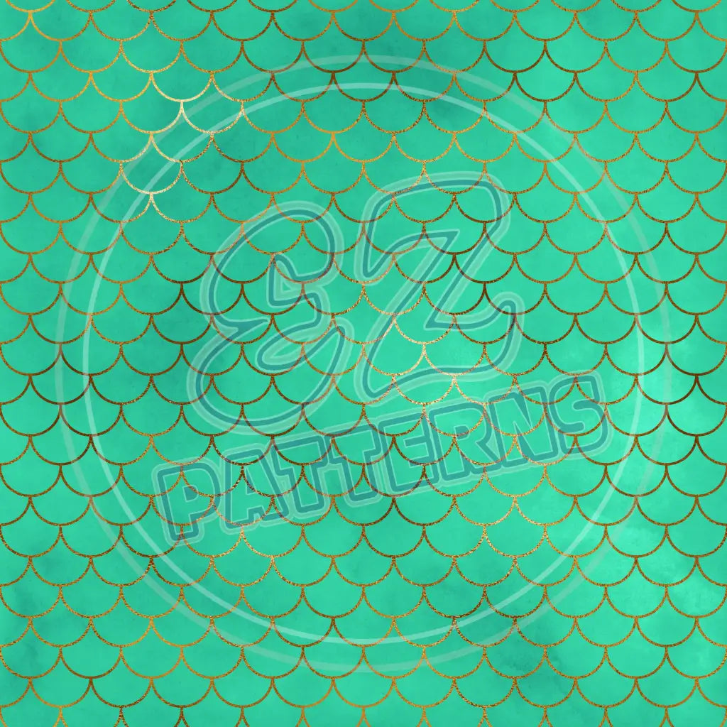 Teal Gold 012 Printed Pattern Vinyl