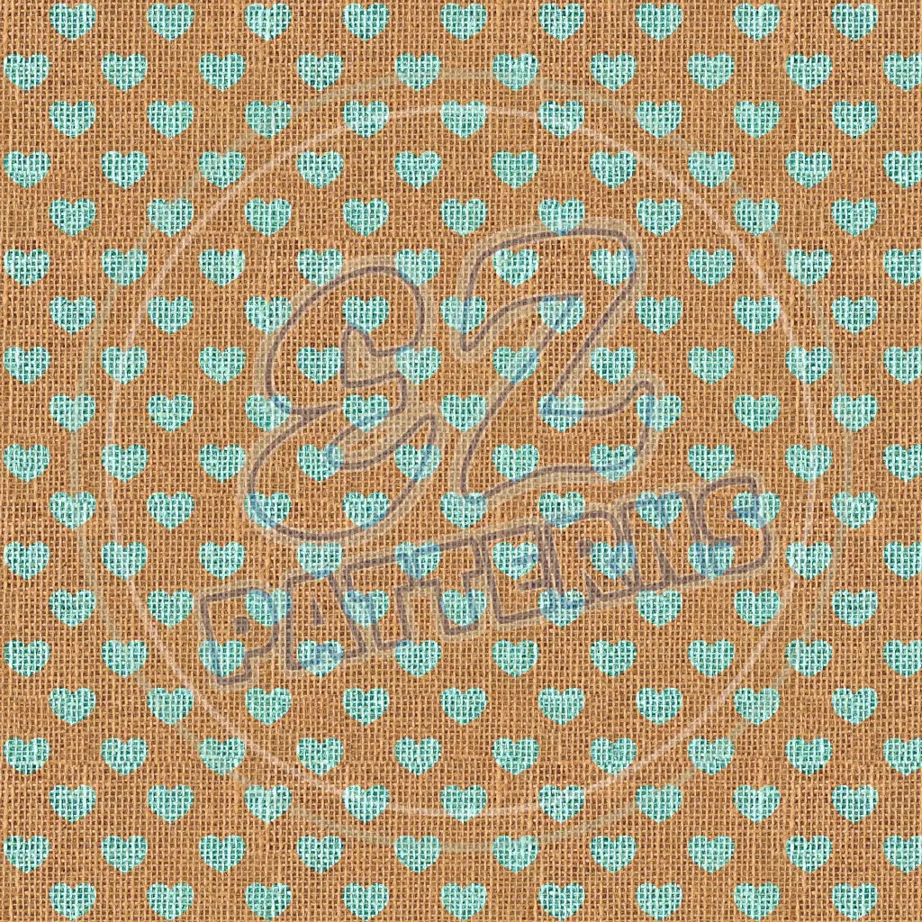 Turquoise Burlap 001 Printed Pattern Vinyl