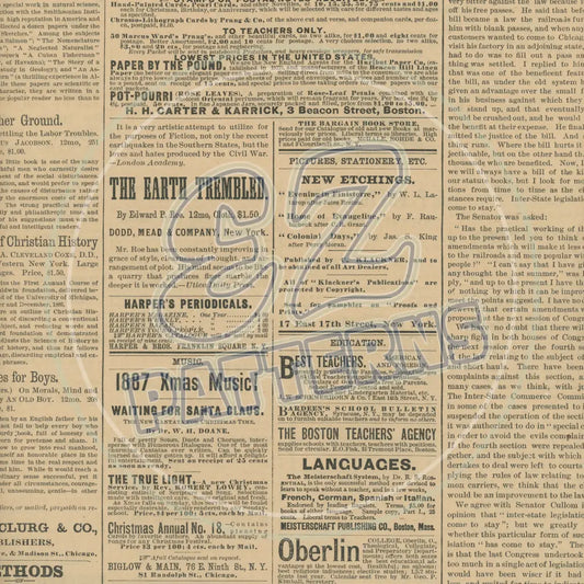 Vintage Newsprint 021 Printed Pattern Vinyl